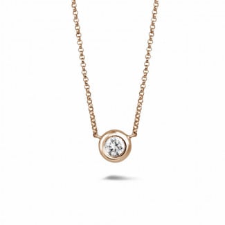Necklaces - 0.70 carat diamond satellite pendant in red gold