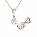 0.50 carat red golden solitaire pendant with pear shaped diamond