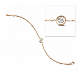 Bracelets - 0.70 carat diamond satellite bracelet in red gold
