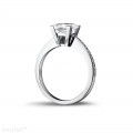 2.00 carat solitaire ring in platinum with princess diamond and side diamonds