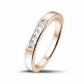 0.30 carat red golden eternity ring with princess diamonds