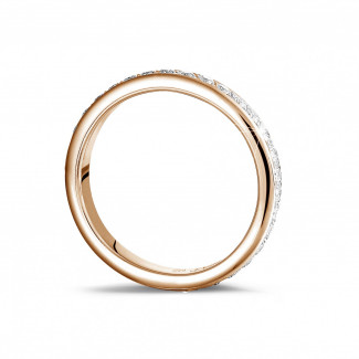 Wedding - 0.55 carat diamond eternity ring (full set) in red gold