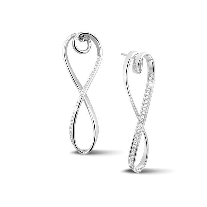 0.50 carat diamond design earrings in white gold