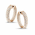 2.15 carat diamond creole earrings in red gold