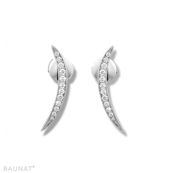 0.36 carat diamond design earrings in white gold