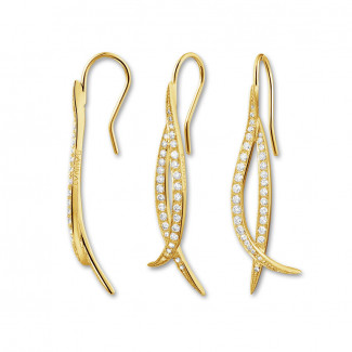 Earrings - 0.76 carat diamond design earrings in yellow gold