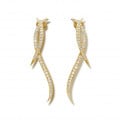 1.90 carat diamond design earrings in yellow gold