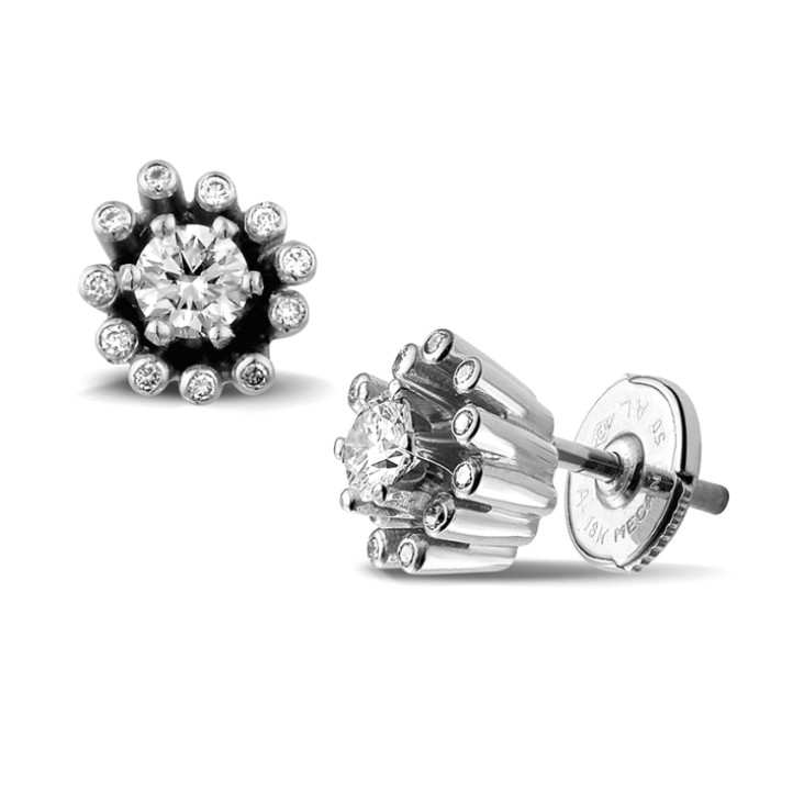 0.50 carat diamond design earrings in white gold