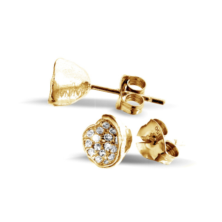 0.25 carat diamond design earrings in yellow gold