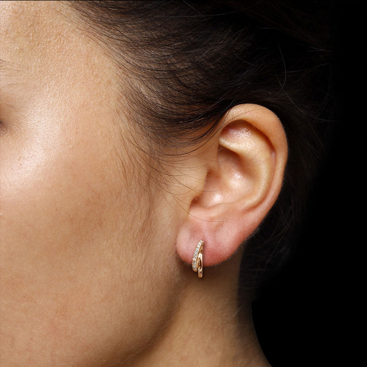 0.20 carat diamond design earrings in red gold
