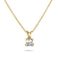 1.00 carat solitaire pendant in yellow gold with princess diamond