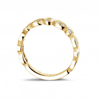Eternity ring - 0.30 carat diamond stackable alliance in yellow gold with marquise design