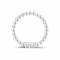 Stackable beaded ring in white gold