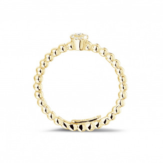 Rings - 0.04 carat diamond stackable beaded ring in yellow gold