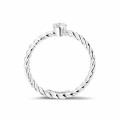 0.04 carat diamond stackable twisted ring in white gold