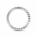 0.07 carat diamond stackable chequered ring in white gold