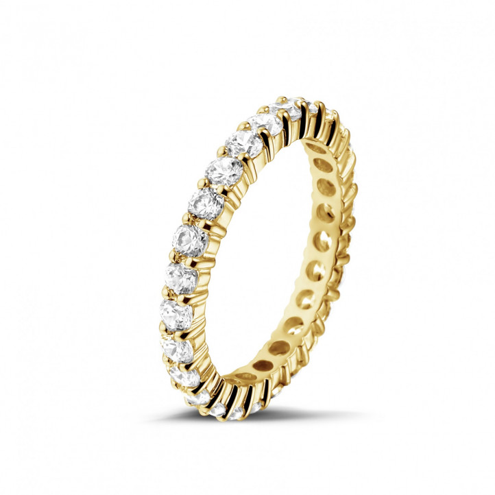 1.56 carat diamond eternity ring in yellow gold