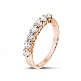 Gold diamond ring - 0.70 carat diamond eternity ring in red gold