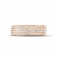 0.64 carat wide diamond eternity ring in red gold
