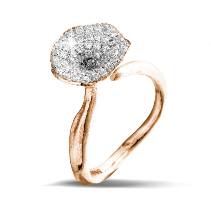 0.54 carat diamond design ring in red gold