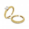 0.65 carat eternity ring (half set) in yellow gold with yellow diamonds