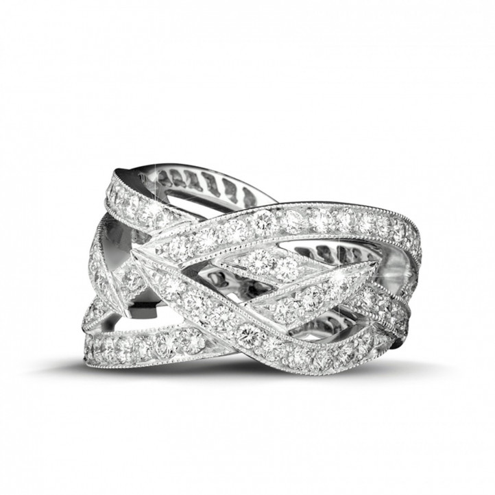 2.50 carat diamond design ring in white gold