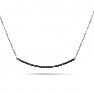 Necklaces - 0.30 carat fine necklace in white gold with black diamonds