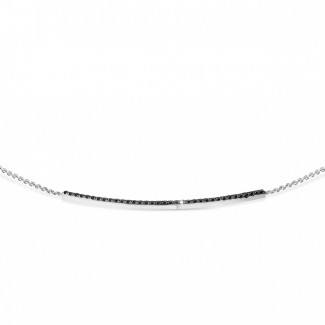 Necklaces - 0.30 carat fine necklace in white gold with black diamonds