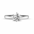 0.50 carat solitaire diamond ring in white gold with six prongs