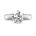2.00 carat solitaire diamond ring in white gold with six prongs