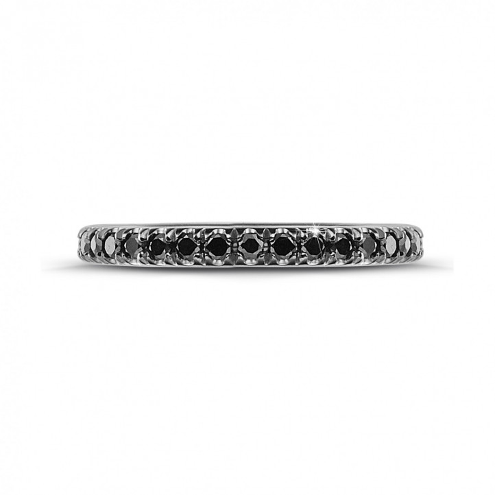 0.55 carat eternity ring (full set) in white gold with black diamonds