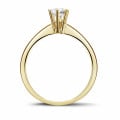 0.30 carat solitaire diamond ring in yellow gold with six prongs