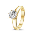 1.25 carat solitaire diamond ring in yellow gold with six prongs
