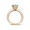 2.00 carat solitaire diamond ring in red gold with six prongs