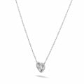 0.65 carat heart-shaped necklace in white gold with round diamonds