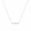 0.30 carat necklace in white gold with a floating round diamond