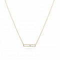 0.30 carat necklace in yellow gold with a floating round diamond