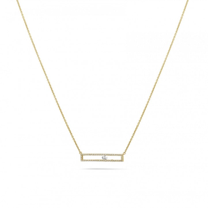0.30 carat necklace in yellow gold with a floating round diamond