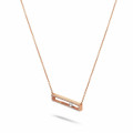 0.30 carat necklace in red gold with a floating round diamond