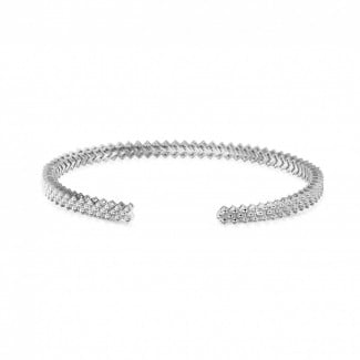 Bracelets - 0.80 carat diamond bangle in white gold