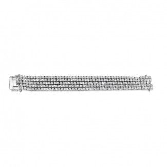 Wedding jewellery - 25.90 Ct wide tennis bracelet in white gold