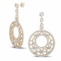 11.40 Ct earrings in red gold with round, marquise, pear and heart-shaped diamonds