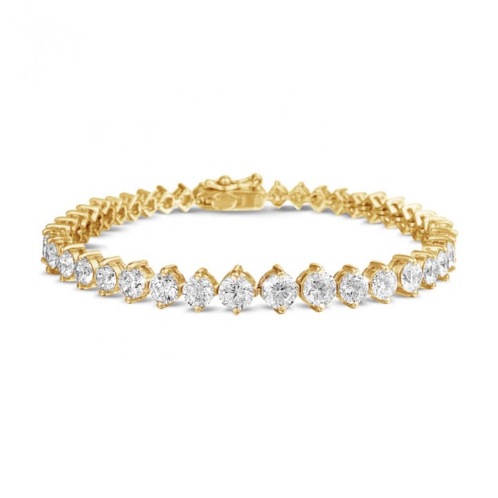 7.40 carat diamond gradient bracelet in yellow gold