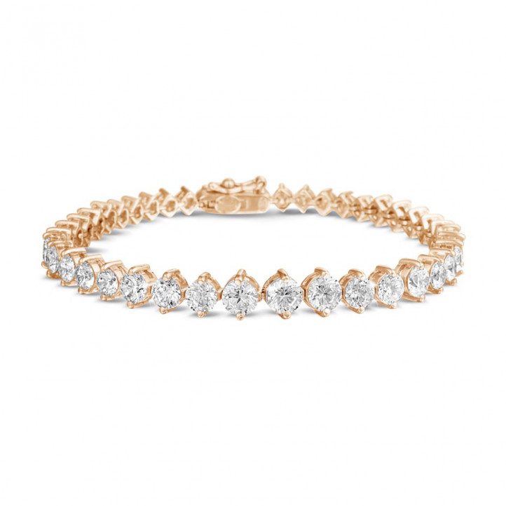 7.40 carat diamond gradient bracelet in red gold