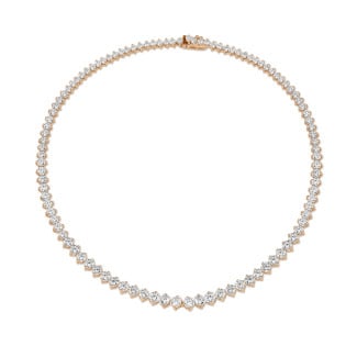 Necklaces - 20.10 carat diamond gradient necklace in red gold