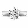 2.00 carat solitaire ring in white gold with six prongs and diamond of exceptional quality (D-IF-EX-None fluorescence-GIA certificate)