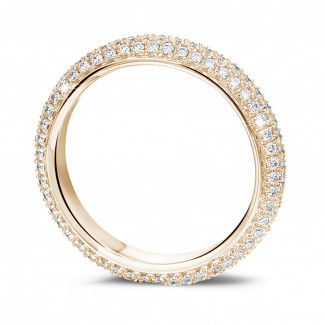 Wedding - 0.85 carat diamond eternity ring (full set) in red gold