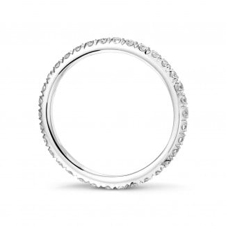 Wedding - 0.55 carat eternity ring (full set) in white gold with round diamonds