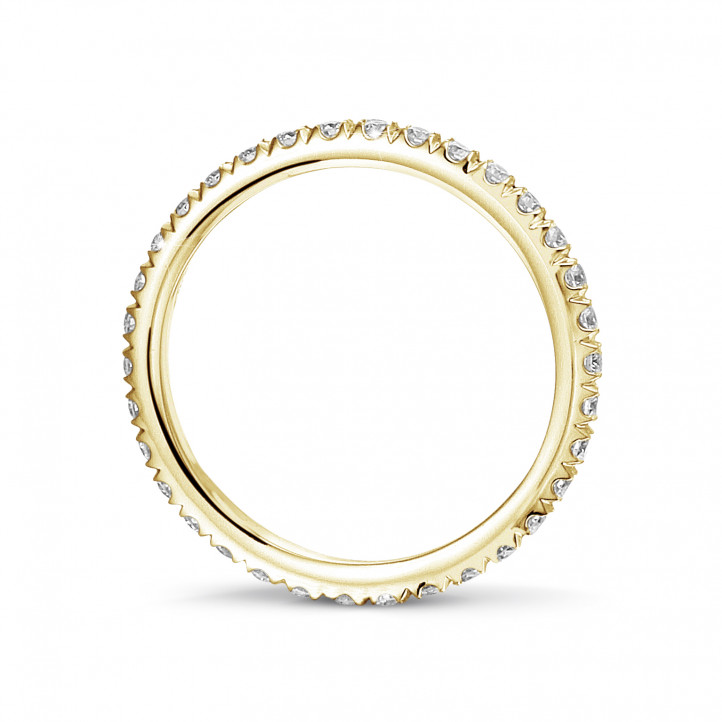 0.55 carat eternity ring (full set) in yellow gold with round diamonds