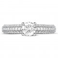 0.50 carat solitaire ring (full set) in white gold with side diamonds